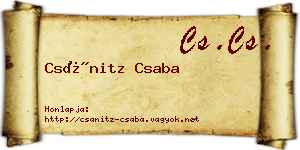 Csánitz Csaba névjegykártya