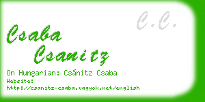 csaba csanitz business card