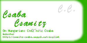 csaba csanitz business card